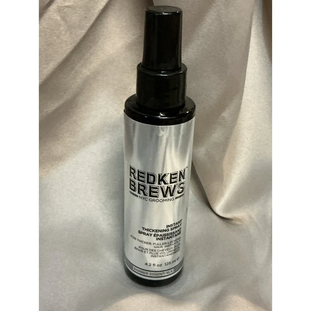 Redken Brews Thickening Spray Men 4.2oz Silver New Barber Essentials Styling